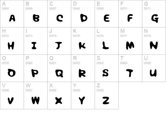 Chocolate syrup uppercase A-Z preview