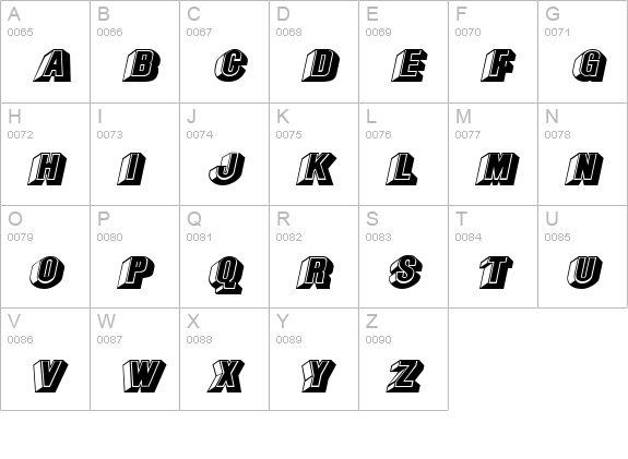 ChocolateExtended Italic uppercase A-Z preview