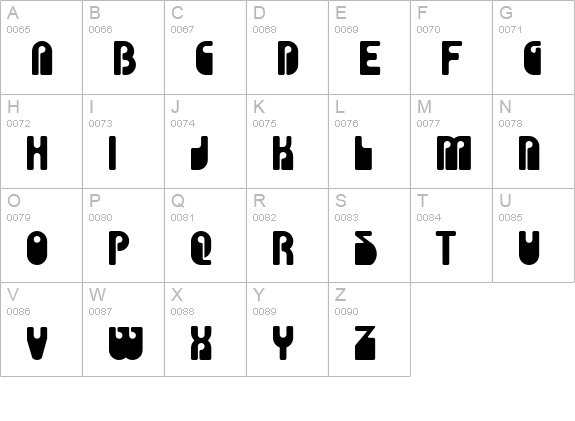 Choda uppercase A-Z preview