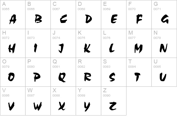 Chokko Regular uppercase A-Z preview