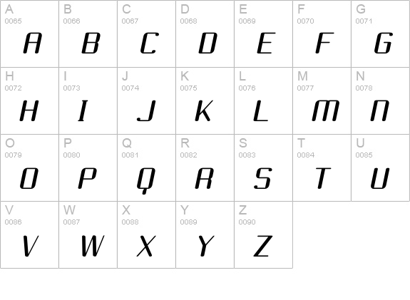 Choktoff uppercase A-Z preview