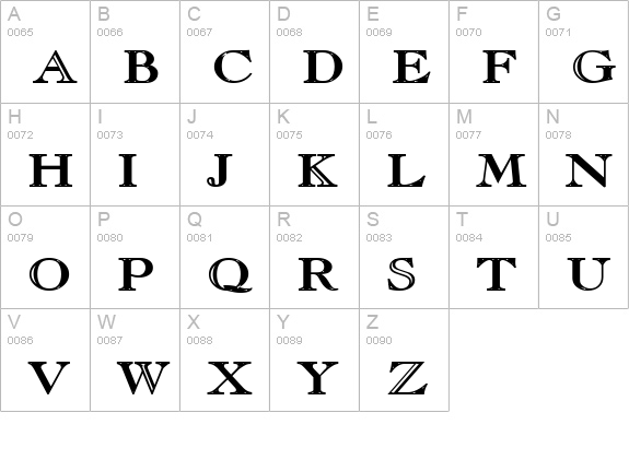 Chopin Bold uppercase A-Z preview
