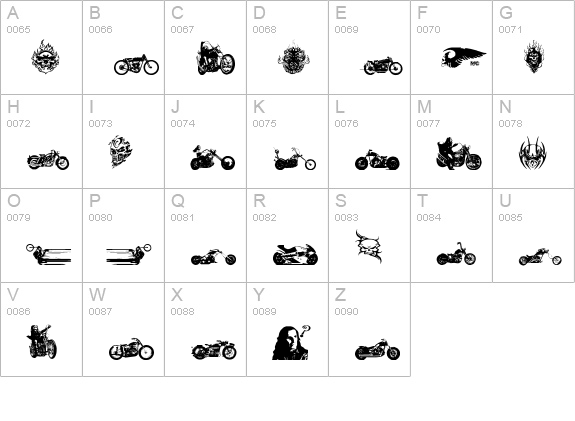 choppersforlife uppercase A-Z preview