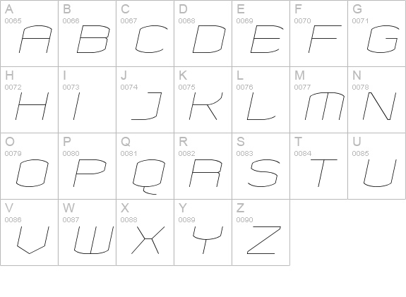 Chord-FineItalic uppercase A-Z preview