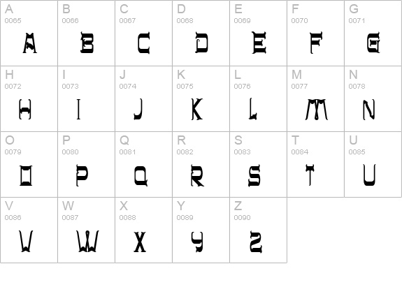 CHR32 uppercase A-Z preview