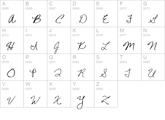 Chris's Handwriting uppercase A-Z preview