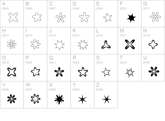 Chrismasstars uppercase A-Z preview