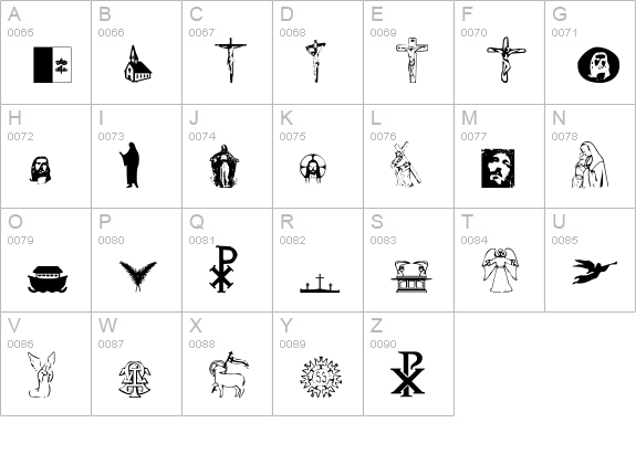Christendom uppercase A-Z preview
