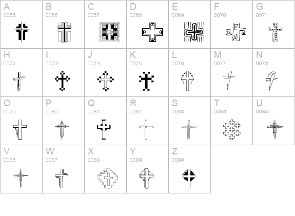 Christian Crosses II uppercase A-Z preview