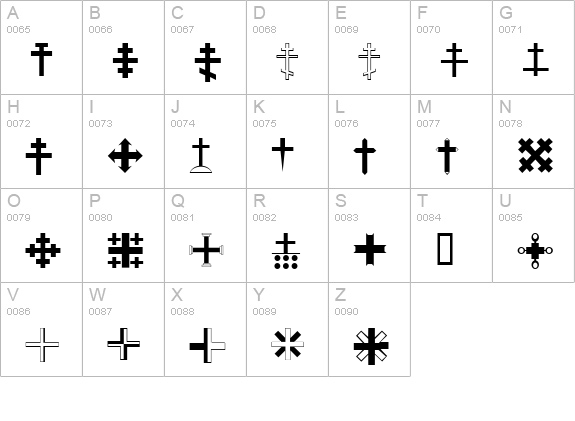 Christian Crosses III uppercase A-Z preview