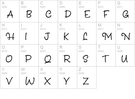 Christine uppercase A-Z preview