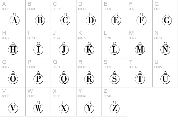ChristmasTree Regular uppercase A-Z preview