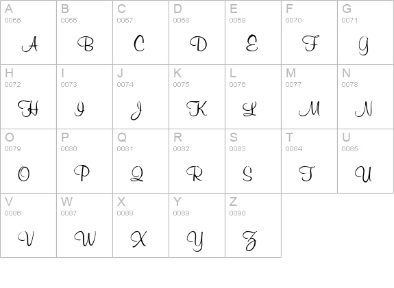 Chroma Script SSi uppercase A-Z preview