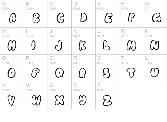 Chubb uppercase A-Z preview