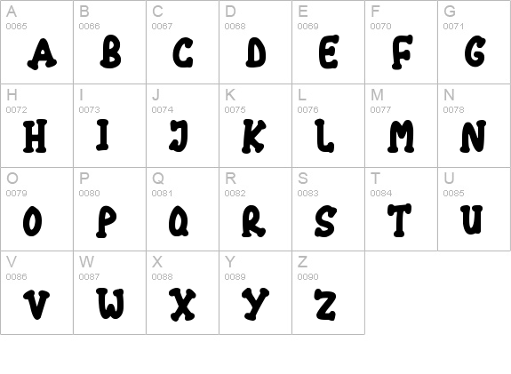 Chubbies uppercase A-Z preview