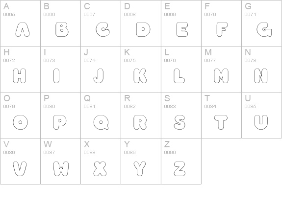 ChubbyOutline uppercase A-Z preview