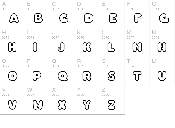 ChubbyOutline Bold uppercase A-Z preview