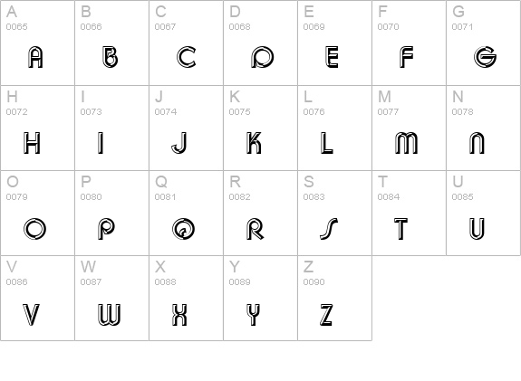 ChuckWarrenChiselSH uppercase A-Z preview