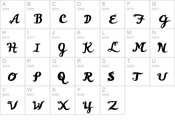 Chunder uppercase A-Z preview