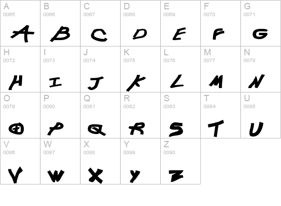 Chunkmuffin Black uppercase A-Z preview