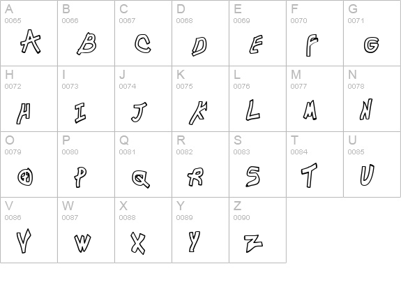 Chunkmuffin Hollow uppercase A-Z preview