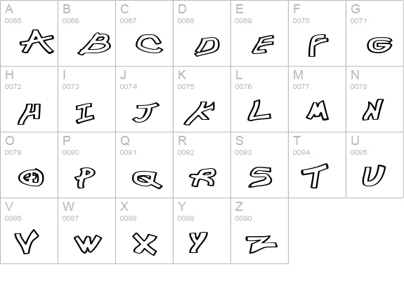 Chunkmuffin Hollow Wide uppercase A-Z preview