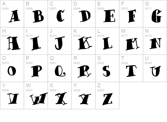 Chunky Times uppercase A-Z preview