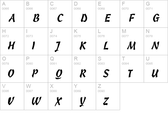 ChurchScript uppercase A-Z preview