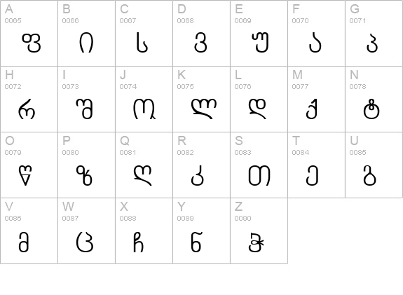Chveulebrivy-ITV uppercase A-Z preview