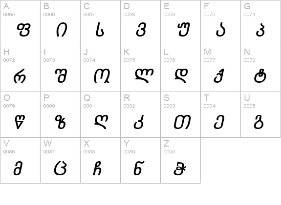 Chveulebrivy-ITV Bold Italic uppercase A-Z preview