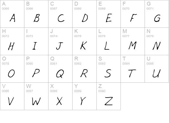 CidsHand Regular uppercase A-Z preview