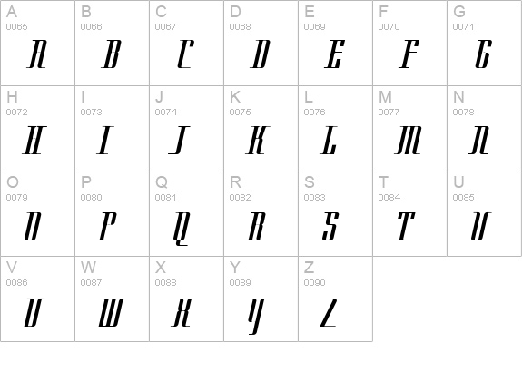 Cily uppercase A-Z preview