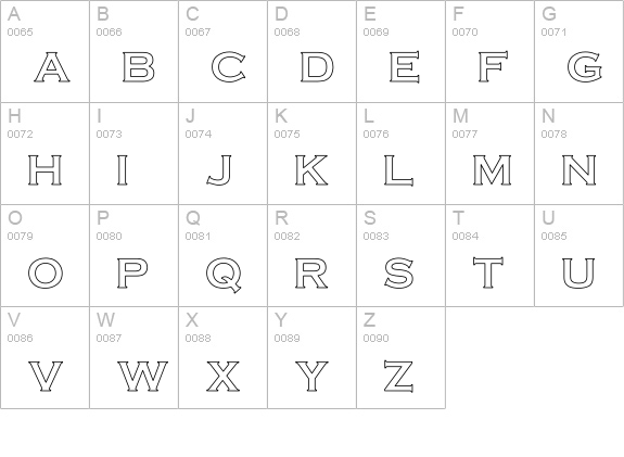 Cimier Hollow uppercase A-Z preview