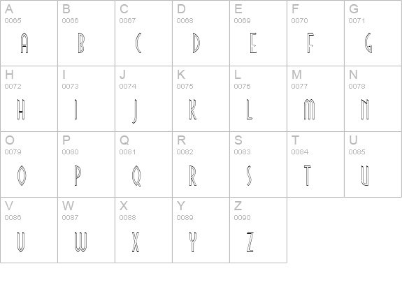 CinemaOutline uppercase A-Z preview