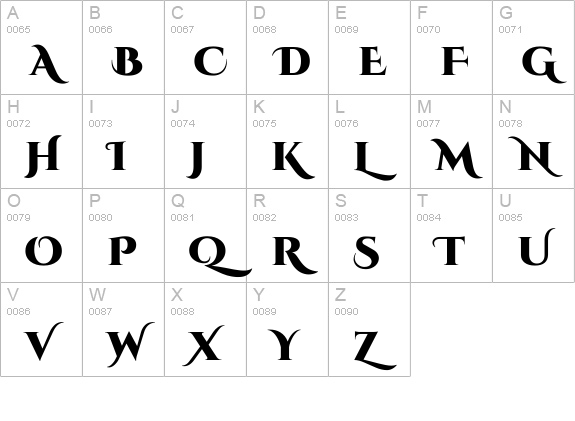 Cinzel Decorative Black uppercase A-Z preview