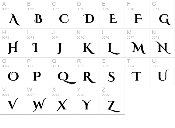 Cinzel Decorative Bold uppercase A-Z preview