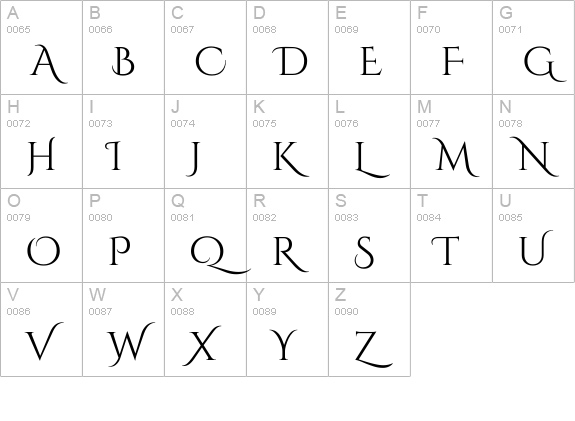 CinzelDecorative-Regular uppercase A-Z preview