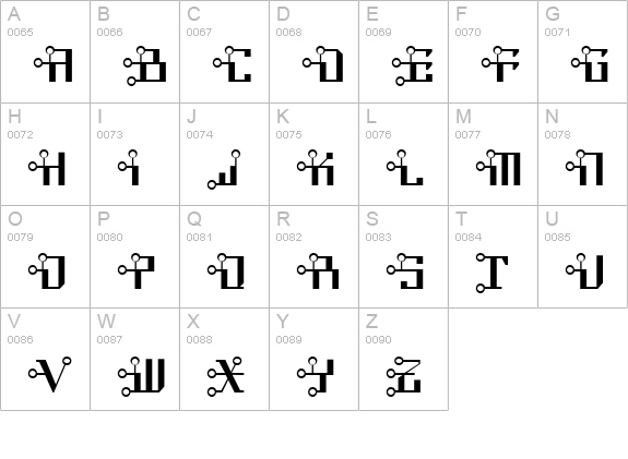Circuit Bored NF uppercase A-Z preview