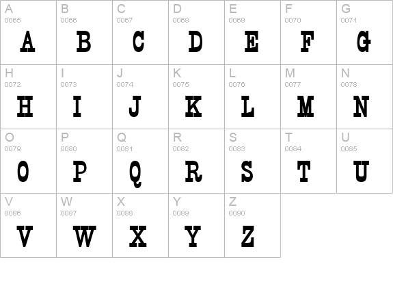 Circus Bold uppercase A-Z preview