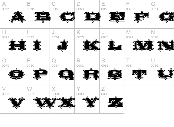Circus Ornate uppercase A-Z preview