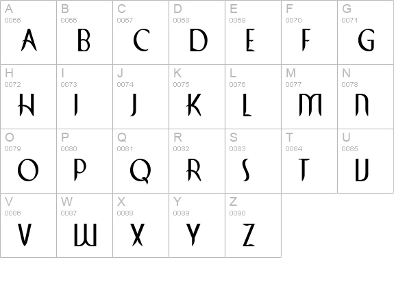 Cirrus uppercase A-Z preview