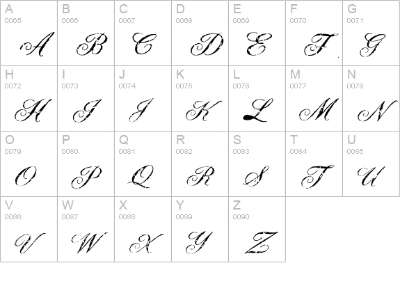 Civilian uppercase A-Z preview