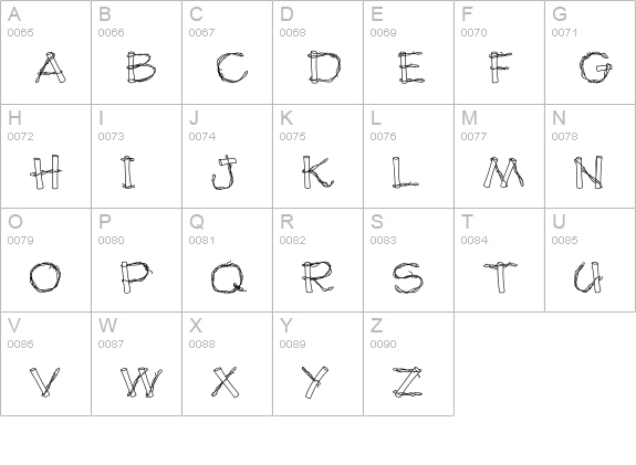 CK Barbed Wire uppercase A-Z preview