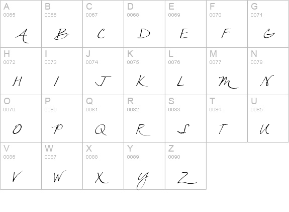 CK Bella uppercase A-Z preview