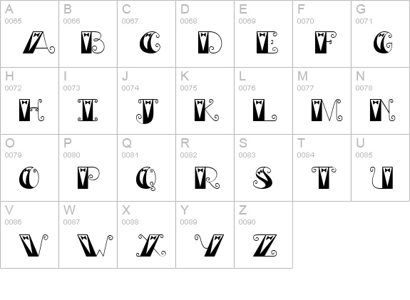 CK Black Tie uppercase A-Z preview