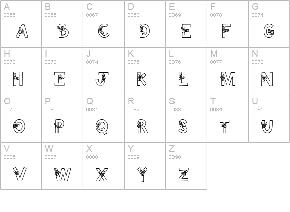 CK Block Rose uppercase A-Z preview