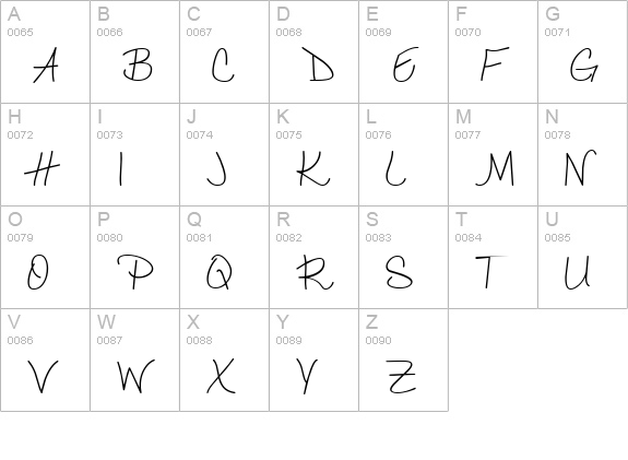 CK Carefree uppercase A-Z preview