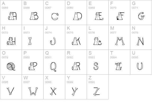CK Cats & Dogs uppercase A-Z preview