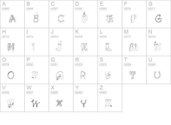 CK Cowboys & Indians uppercase A-Z preview