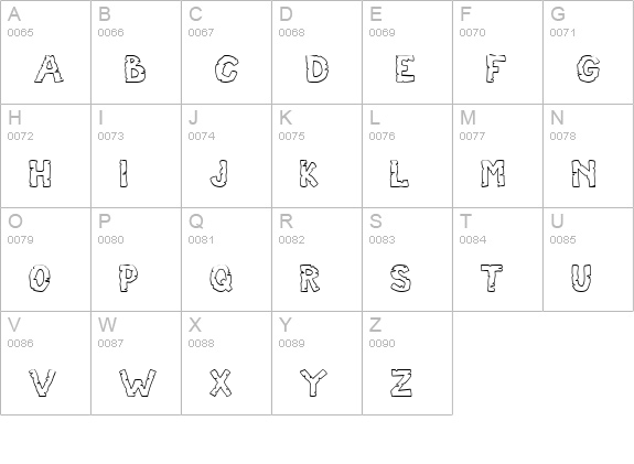 CK Cracked uppercase A-Z preview
